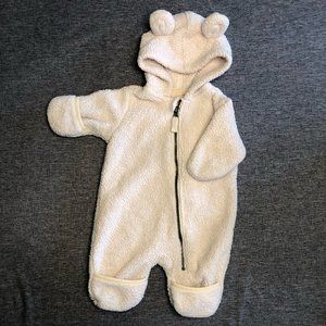 HANNA ANDERSSON • Sherpa One Piece Suit Zip Fold-over Mittens & Feet Baby 0-3 mo